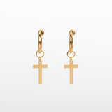 Image of the Cross Clip On Earrings are designed for small to thin earlobes. Their secure closure type sliding spring and adjustable features make them comfortable to wear for up to 4 hours. Made of stainless steel moreover, they are non-tarnish, water resistant, and free of lead, nickel, and cadmium.