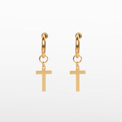 Cross Clip On Earrings