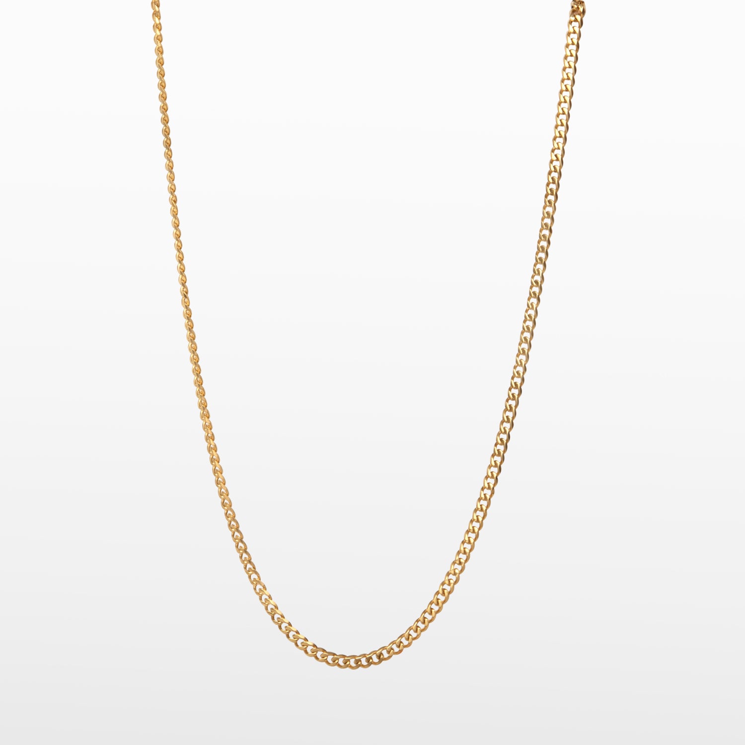 Image of the Cuban Chain in Gold is crafted from 18K Gold Plated material and is non-tarnish, water-resistant, and designed to be hypoallergenic.