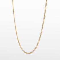 Image of the Cuban Chain in Gold is crafted from 18K Gold Plated material and is non-tarnish, water-resistant, and designed to be hypoallergenic.
