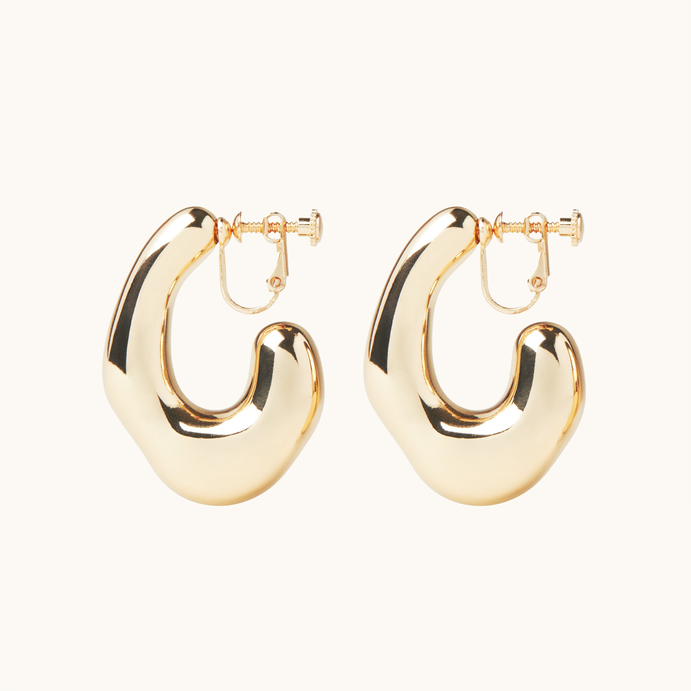 Curvy Hoop Clip On Earrings (Warehouse Sale)