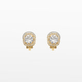 Image of the Cushion Stud Clip-On Earrings in Gold boast a padded closure type and are suited for all types of ears. With secure hold and comfortable wear duration of up to 8-12 hours, this one pair of earrings is crafted from gold plated copper and finished with Cubic Zirconia.