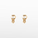 Image of the Cushion Stud Clip-On Earrings in Gold boast a padded closure type and are suited for all types of ears. With secure hold and comfortable wear duration of up to 8-12 hours, this one pair of earrings is crafted from gold plated copper and finished with Cubic Zirconia.