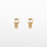 Image of the Cushion Stud Clip-On Earrings in Gold boast a padded closure type and are suited for all types of ears. With secure hold and comfortable wear duration of up to 8-12 hours, this one pair of earrings is crafted from gold plated copper and finished with Cubic Zirconia.