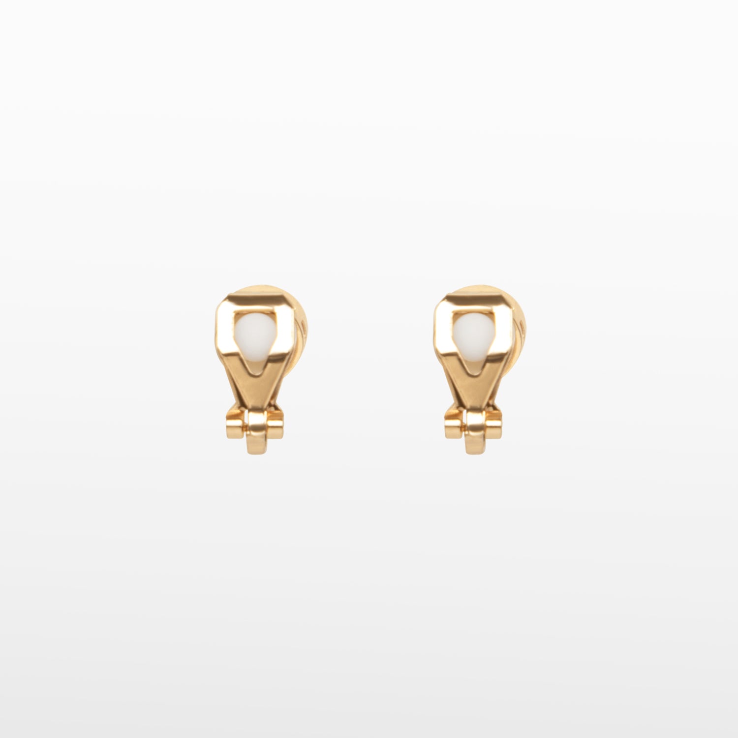 Image of the Cushion Stud Clip-On Earrings in Gold boast a padded closure type and are suited for all types of ears. With secure hold and comfortable wear duration of up to 8-12 hours, this one pair of earrings is crafted from gold plated copper and finished with Cubic Zirconia.