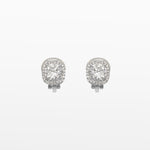 Image of the Cushion Stud Clip-On Earrings in Silver boast a padded closure type and are suited for all types of ears. With secure hold and comfortable wear duration of up to 8-12 hours, this one pair of earrings is crafted from gold plated copper and finished with Cubic Zirconia.