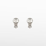 Image of the Cushion Stud Clip-On Earrings in Silver boast a padded closure type and are suited for all types of ears. With secure hold and comfortable wear duration of up to 8-12 hours, this one pair of earrings is crafted from gold plated copper and finished with Cubic Zirconia.