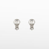 Image of the Cushion Stud Clip-On Earrings in Silver boast a padded closure type and are suited for all types of ears. With secure hold and comfortable wear duration of up to 8-12 hours, this one pair of earrings is crafted from gold plated copper and finished with Cubic Zirconia.