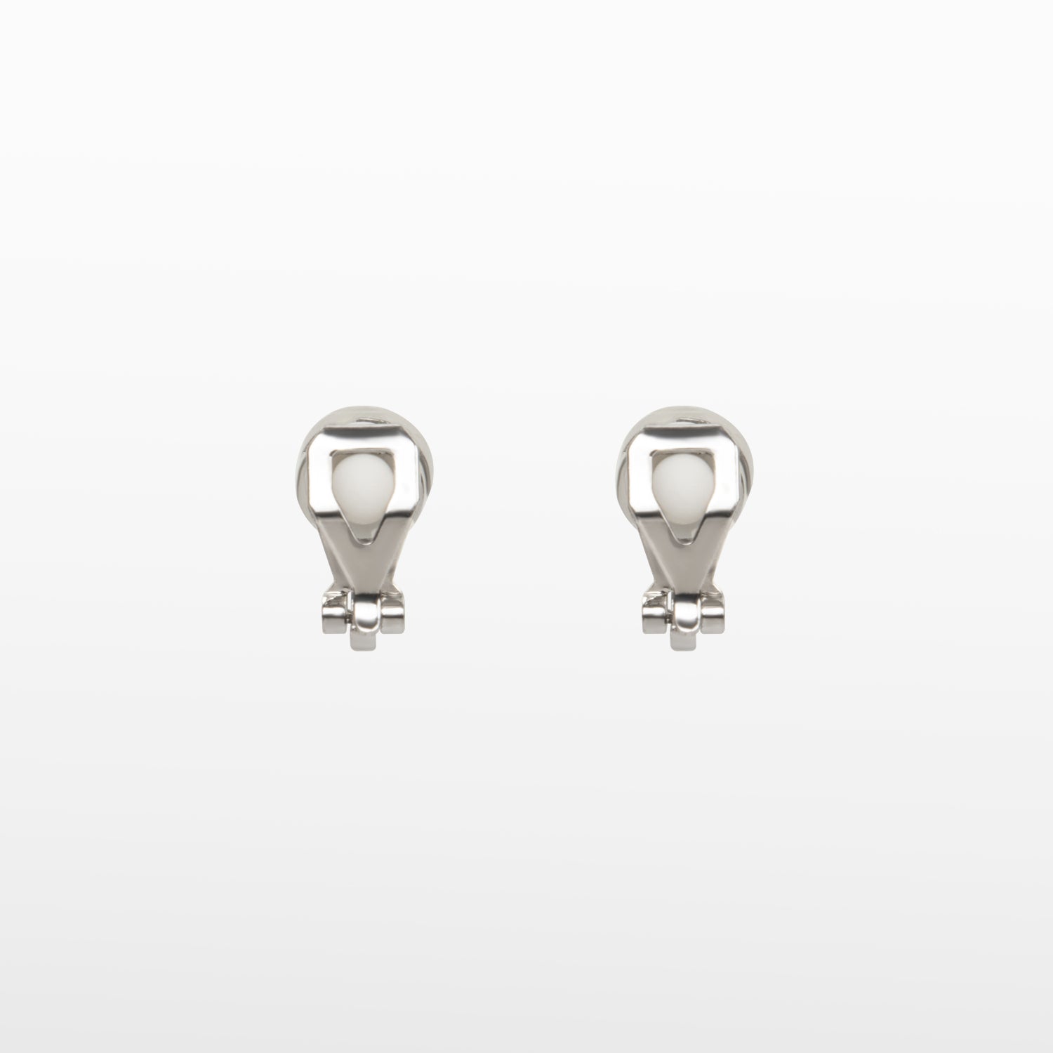 Image of the Cushion Stud Clip-On Earrings in Silver boast a padded closure type and are suited for all types of ears. With secure hold and comfortable wear duration of up to 8-12 hours, this one pair of earrings is crafted from gold plated copper and finished with Cubic Zirconia.