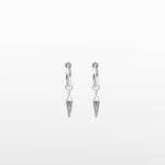 Image of the Dagger Clip On Earrings feature a sliding spring closure type, making them best suited to those with small or thin ears. The earrings are capable of providing a secure hold for an average of 2-4 hours, and have the ability to adjust automatically to the thickness of your earlobes. Crafted from stainless steel, each pair includes a single set of earrings.
