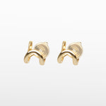 Image of the Double Hoop Pave Clip-On Earrings in Gold are ideal for all ear types, offering medium secure hold and adjustable padding. Crafted in gold plated copper and embellished with Cubic Zirconia, expect a comfortable wear of up to 24 hours. Please note, product is sold as one single pair.