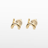 Double Hoop Pave Clip On Earrings in Gold