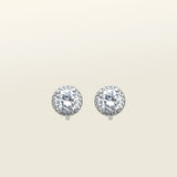 Image of the Harper Stud clip-on earrings features a secure hold, with a maximum comfortable wear duration of 8 to 12 hours. It is ideal for all ear types, including thick/large, sensitive, small/thin, and stretched/healing types. It is made with a silver-tone copper alloy and cubic zirconia, and comes with a removable rubber padding for added comfort. Please note: only one pair is included.