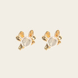 Image of the Lacey Clip On Earrings: the perfect solution for non-pierced ears. These stylish and versatile earrings provide a medium strength hold for up to 24 hours, making them ideal for all day wear. They are adjustable for a perfect fit and suitable for both sensitive and stretched ears.