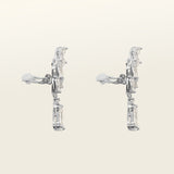 Image of the Layla Clip-On Earrings boast a secure and comfortable hold that can last up to 12 hours. Features include a padding clip-on closure, making it suitable for all ear types including thick, sensitive, thin, and stretched ears. Made from a silver plated, copper alloy and free of lead, nickel, and cadmium, this single pair of earrings is perfect for long-lasting wear. The removable rubber padding further promises an adjustable, comfortable fit.