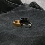 Image of the Pointed Band Ring in Silver is made using stainless steel and has a width of 8mm. Its superior construction provides lasting durability and protection from water damage and tarnishing.