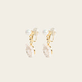 Image of the Rosemary Clip On Earrings. These earrings provide a secure hold for up to 24 hours and are easily adjustable for all ear types. Elevate your style without sacrificing comfort with these must-have accessories.