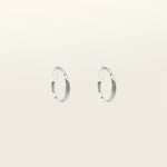 Image of the Silver Cassie Hoop Clip-On Earrings have a resin clip-on closure type and are suitable for all ear types, from thick/large ears to small/thin ears and stretched/healing ears. On average, comfortably wear for 8-12 hours, with a medium secure hold. Unfortunately, these earrings are unable to be adjusted. Offered in Silver Tone metal alloy, the earrings also come in Gold.