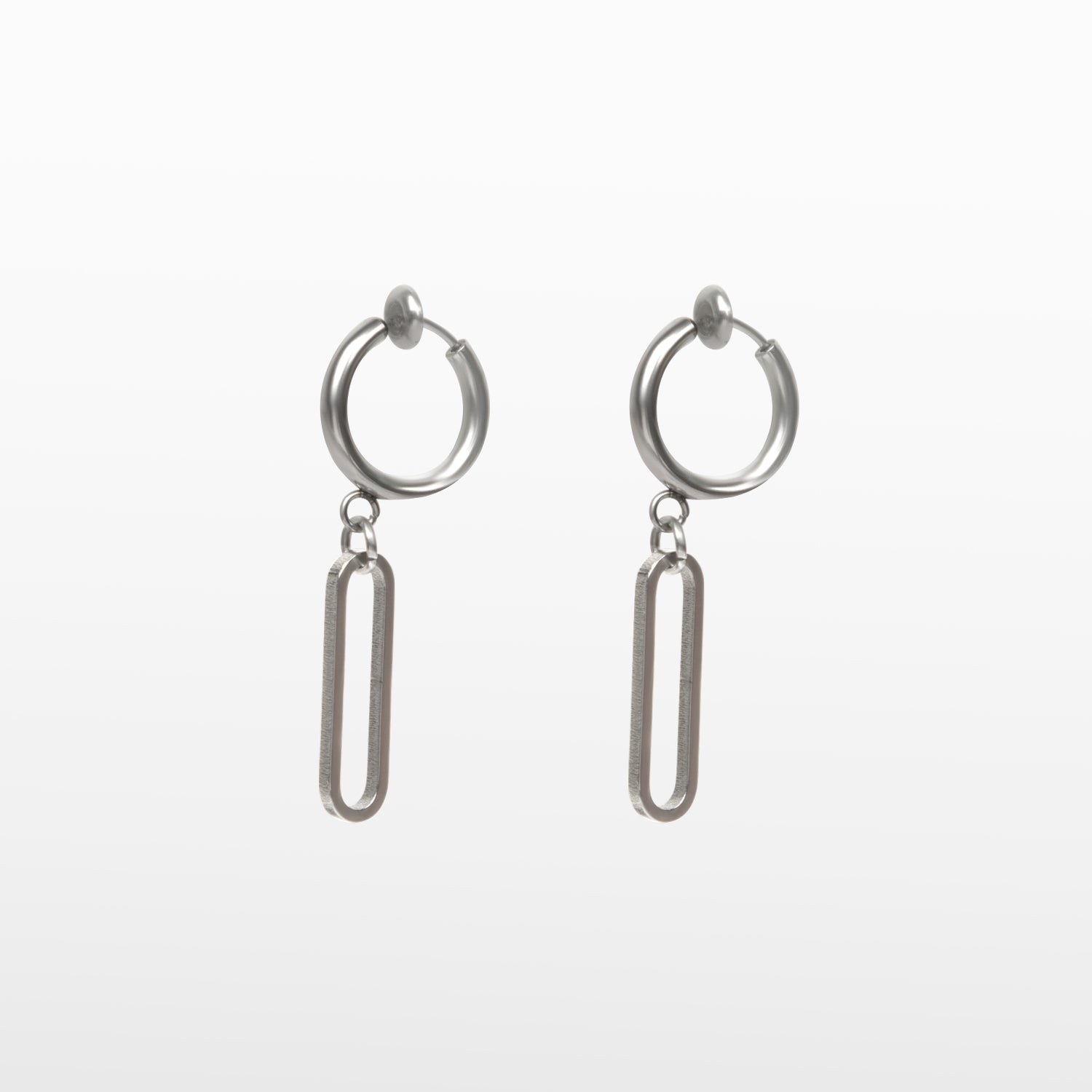 Image of the Silver Chain Clip On Earrings feature a sliding spring closure type which is optimal for those with small or thin ear lobes. These earrings provide a secure hold for up to 4 hours and automatically adjust to ear thickness. As an added bonus, they are non-tarnishing and water resistant. Note, item includes one pair.