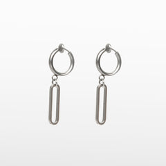 Image of the Silver Chain Clip On Earrings feature a sliding spring closure type which is optimal for those with small or thin ear lobes. These earrings provide a secure hold for up to 4 hours and automatically adjust to ear thickness. As an added bonus, they are non-tarnishing and water resistant. Note, item includes one pair.