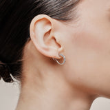 Sydney Pave Clip On Earrings in Silver