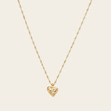 Textured Heart Pendant Necklace