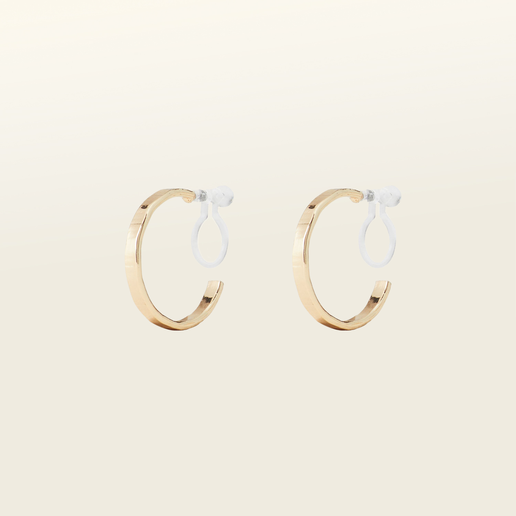 Tia Hoop Clip On Earrings in Gold