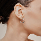 Trinity Hoop Clip On Earrings in Silver
