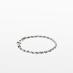 Image of the Twist Rope Chain Bracelet in Silver is crafted from non-tarnish and water-resistant stainless steel, with dimensions of 18 cm in length and 4 mm in width.