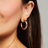 Allie Hoop Clip On Earrings in Rose Gold