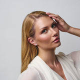 Bezel Stud Clip On Earrings in Silver