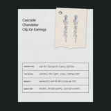 Cascade Chandelier Clip On Earrings in Silver
