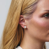 Cushion Stud Clip On Earrings in Gold