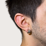 Dual Bold Hoop Clip On Earrings in Silver