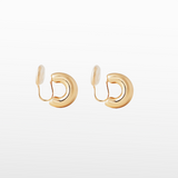 Dual Bold Hoop Clip On Earrings in Gold