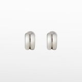 Dual Bold Hoop Clip On Earrings in Silver