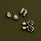 Ella Clip On Earrings in Silver