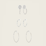 Hoops Set in Silver
