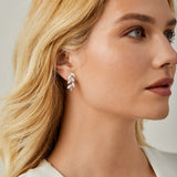 Iris Clip On Earrings in Silver