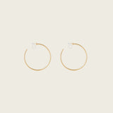 Large Thin Hoop Clip On Earrings in Gold