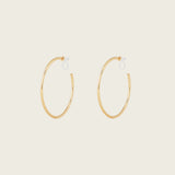 Large Thin Hoop Clip On Earrings in Gold