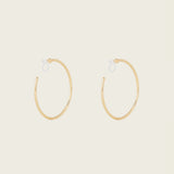 Large Thin Hoop Clip On Earrings in Gold