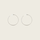 Large Thin Hoop Clip On Earrings in Silver