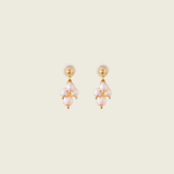Lavender Pearl Clip On Earrings in Gold