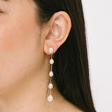 Lune Pearl Clip On Earrings in Silver