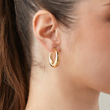 Medium Dome Hoop Clip On Earrings in Gold