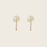 Medium Pavé Hoop Clip On Earrings in Gold