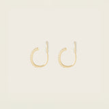 Medium Pavé Hoop Clip On Earrings in Gold