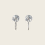 Medium Pavé Hoop Clip On Earrings in Silver