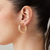 Medium Twist Hoop Clip On Earrings in Gold